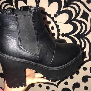 black heel boots